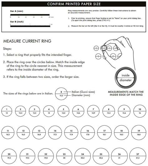 ring size chart gucci